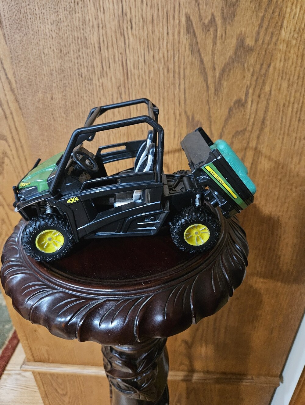 John Deere Green & Black Kids 4x4 Toy UTV with Yellow Wheels